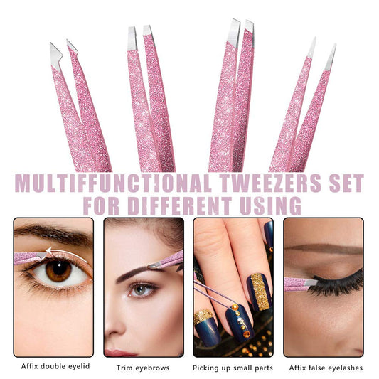 Precision Blackhead & Tweezers Set - multifunctional tweezers for eyelash extension and eyebrow trimming.