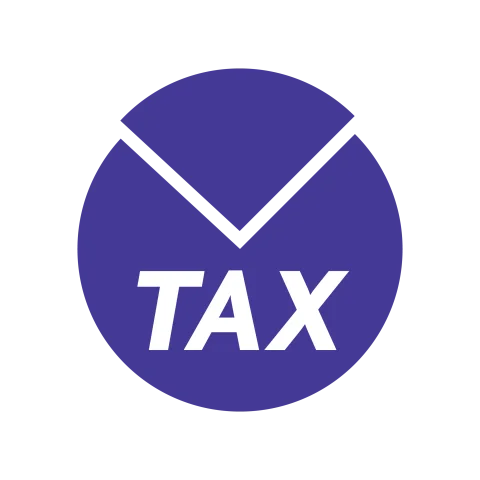 Graphic representation of TAX in bold letters, symbolizing tax calculation services.