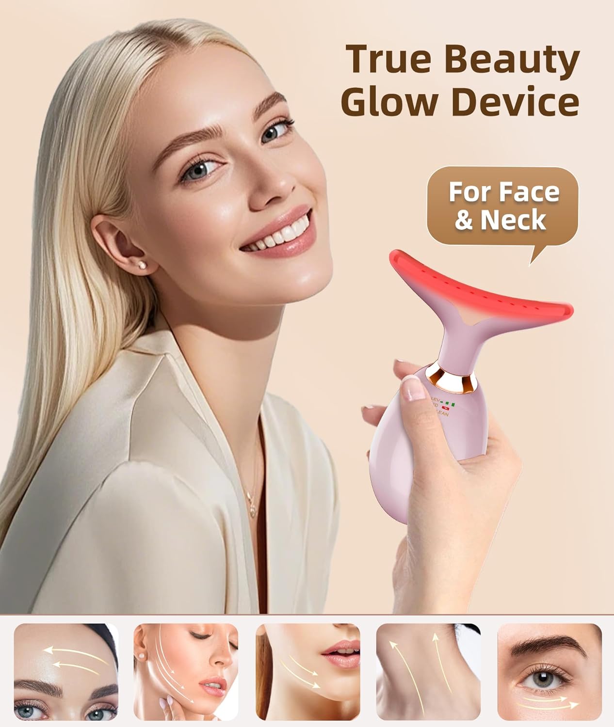 3D Roller Face Massager for face and neck, enhancing beauty and promoting glowing skin.