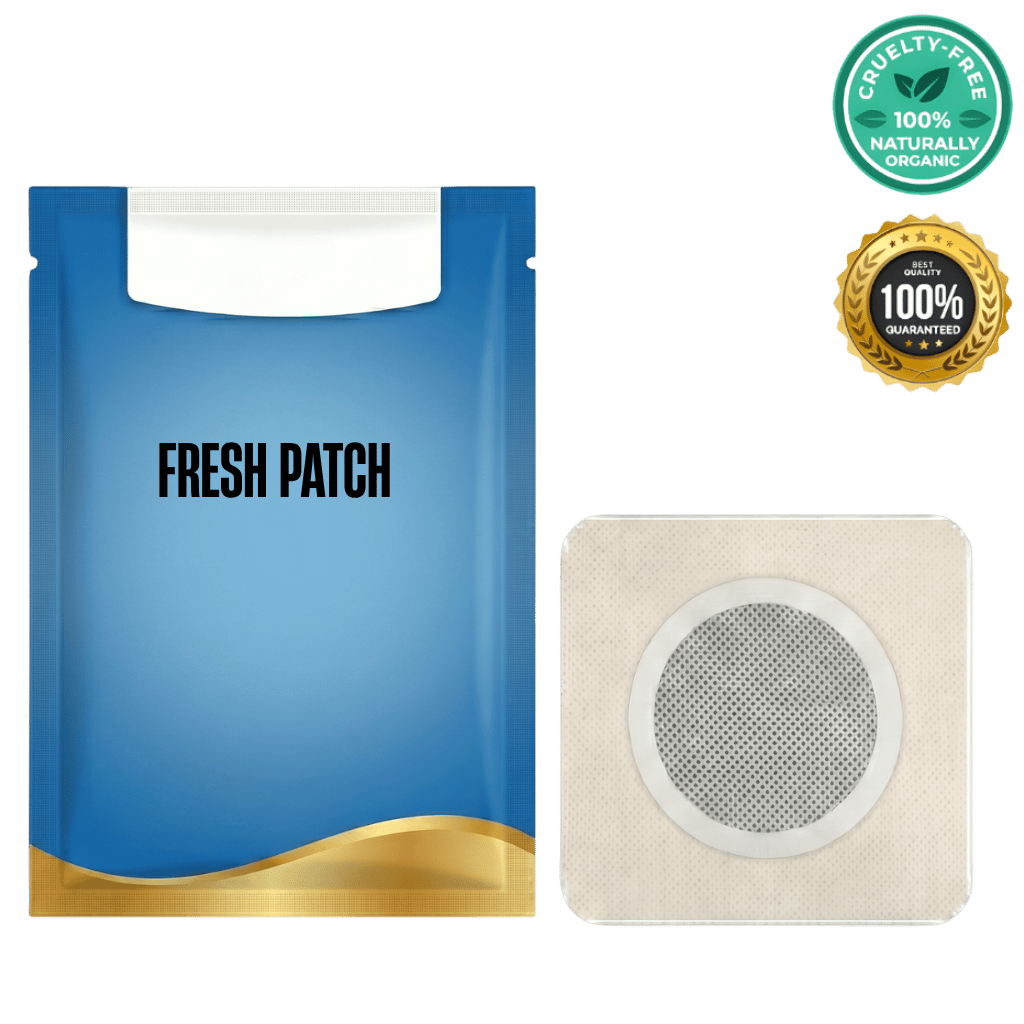 Fresh Patch packaging with a topical patch, promoting a refreshed and vibrant beauty routine.