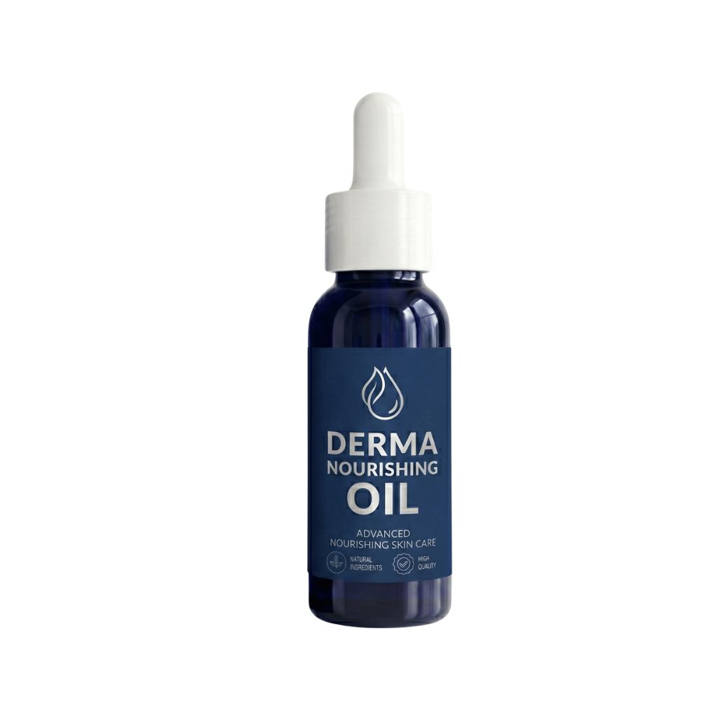 Derma Nourishing Oil bottle for advanced nourishing skin care, promoting soft and healthy-looking skin.