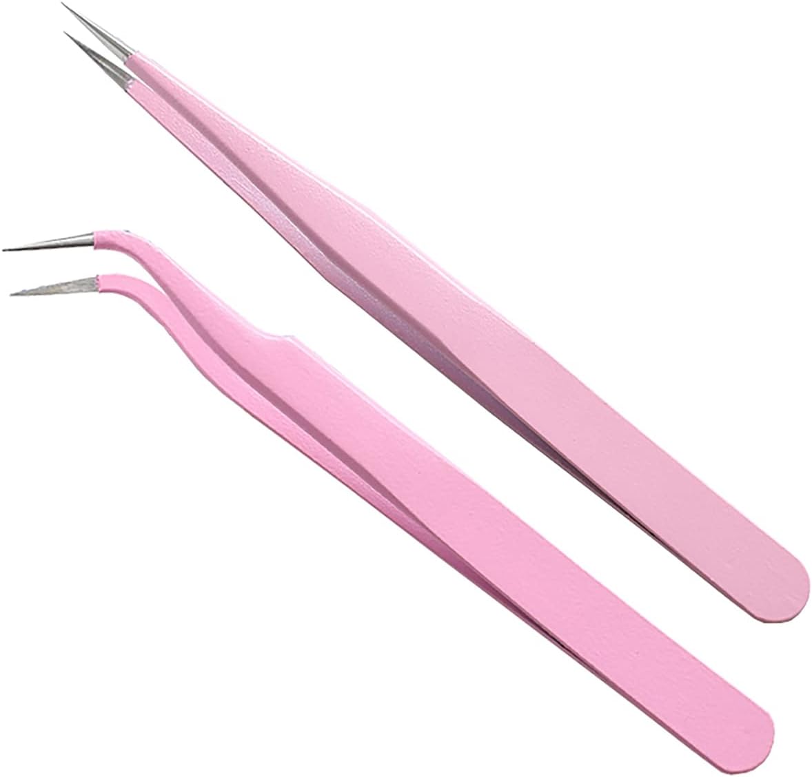Precision Craft & Beauty Tweezer Set in pink, ideal for beauty, crafts, and electronic tasks.