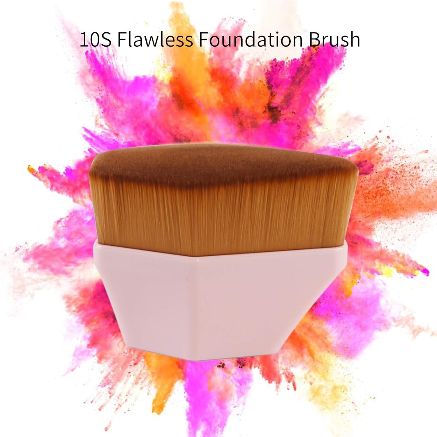 Flat Foundation Blending Brush with synthetic bristles for flawless foundation application.