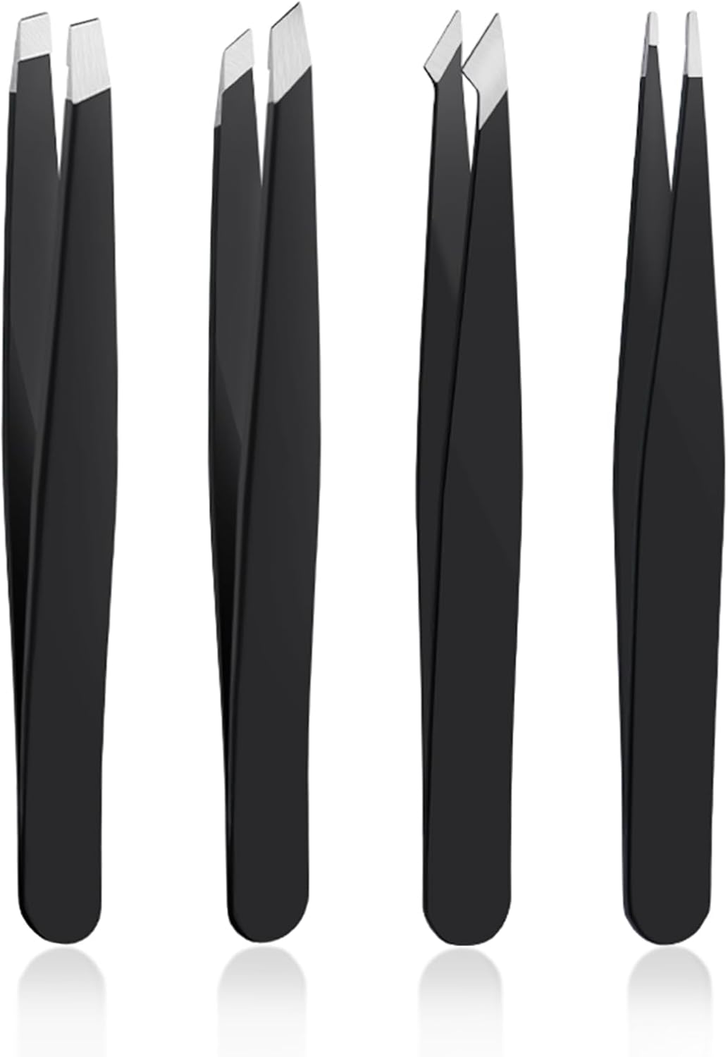 Precision Tweezer Set featuring four high-quality stainless steel tweezers for precision tasks.