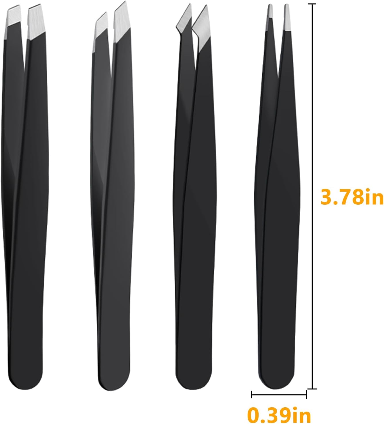 Precision Tweezer Set featuring four premium stainless steel tweezers for precision tasks.