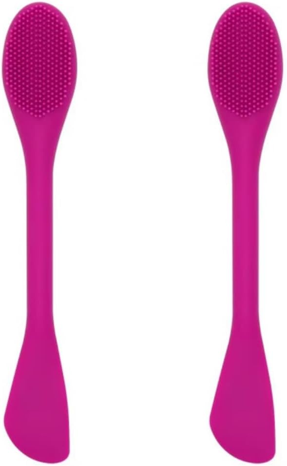 Silicone Facial Cleansing Brush in vibrant pink, designed for gentle cleansing and exfoliation.