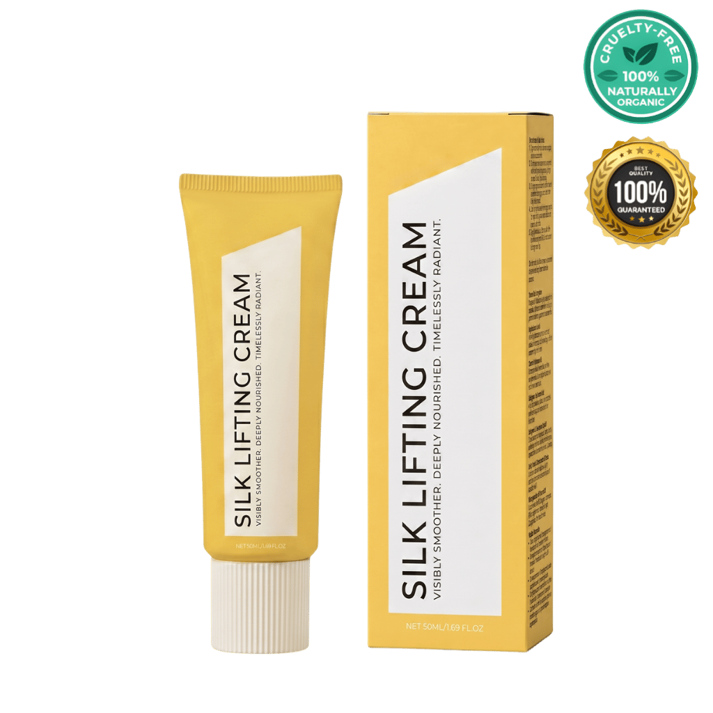 Silk Lifting Cream tube and box, a lifting-focused beauty cream for firmer, smoother skin.