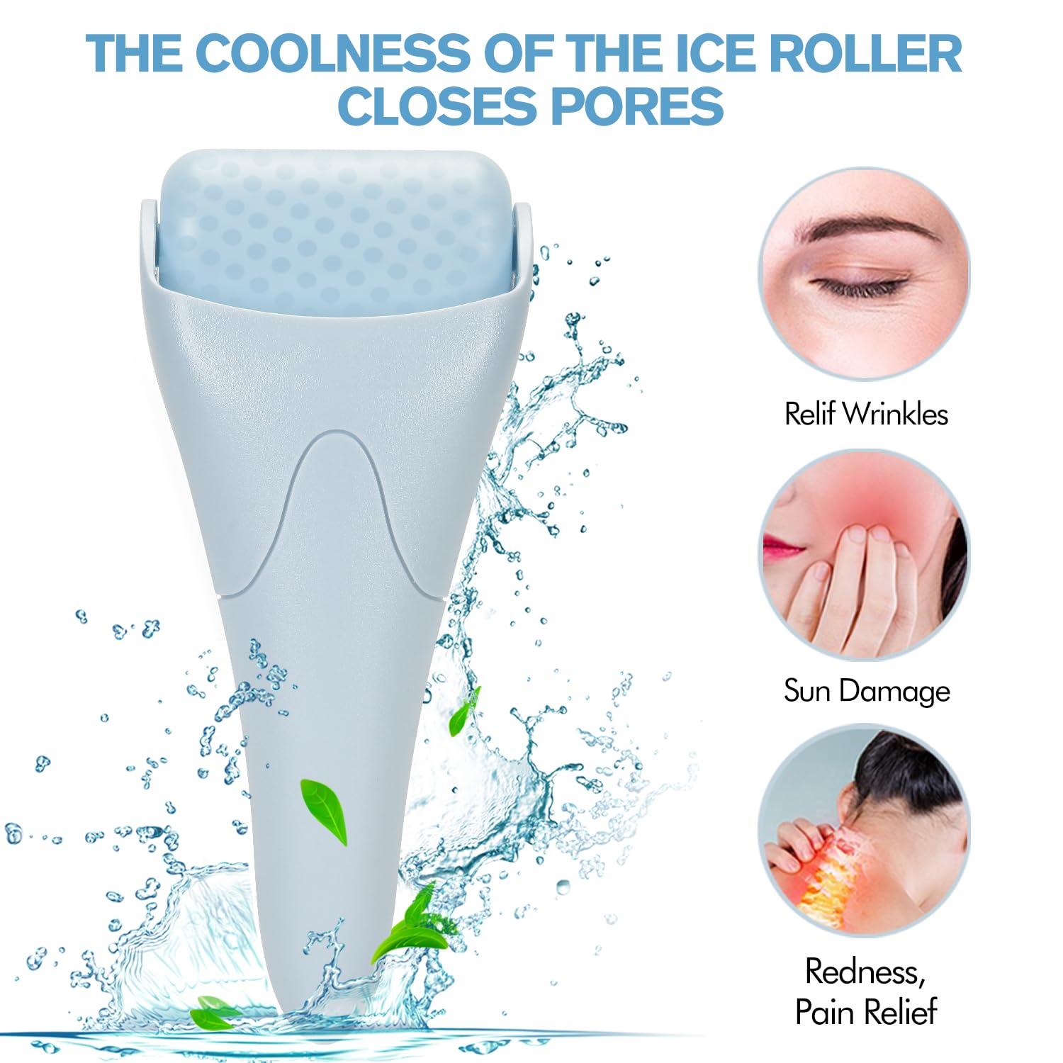 Ice Globe Facial Massager with cooling roller to relieve wrinkles and reduce redness, designed for closing pores efficiently.