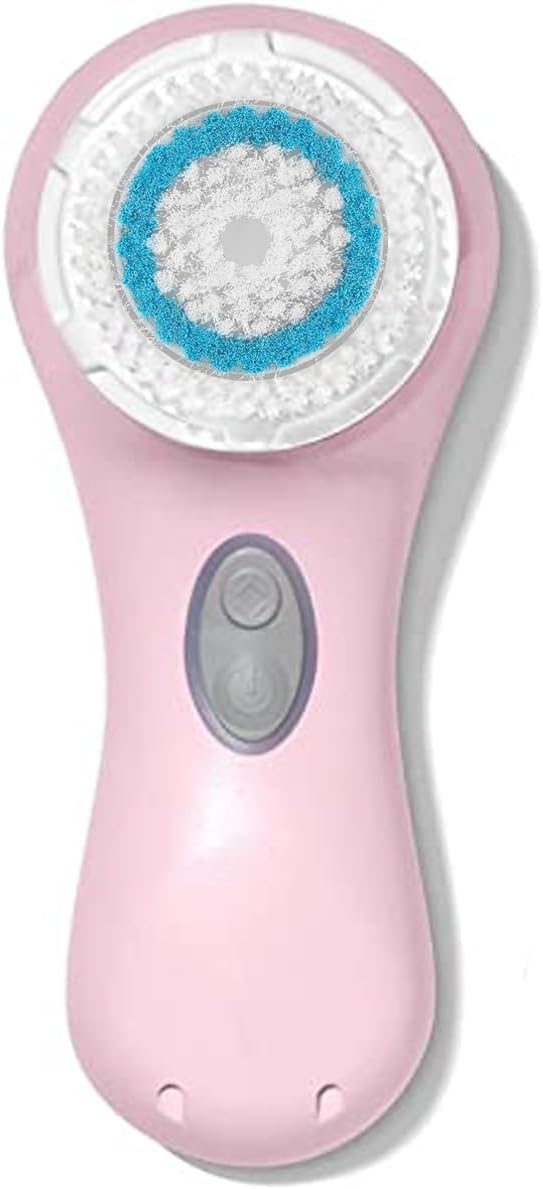 Sonic Facial Cleansing Brush with soft nylon bristles in a pink design for deep pore cleansing.
