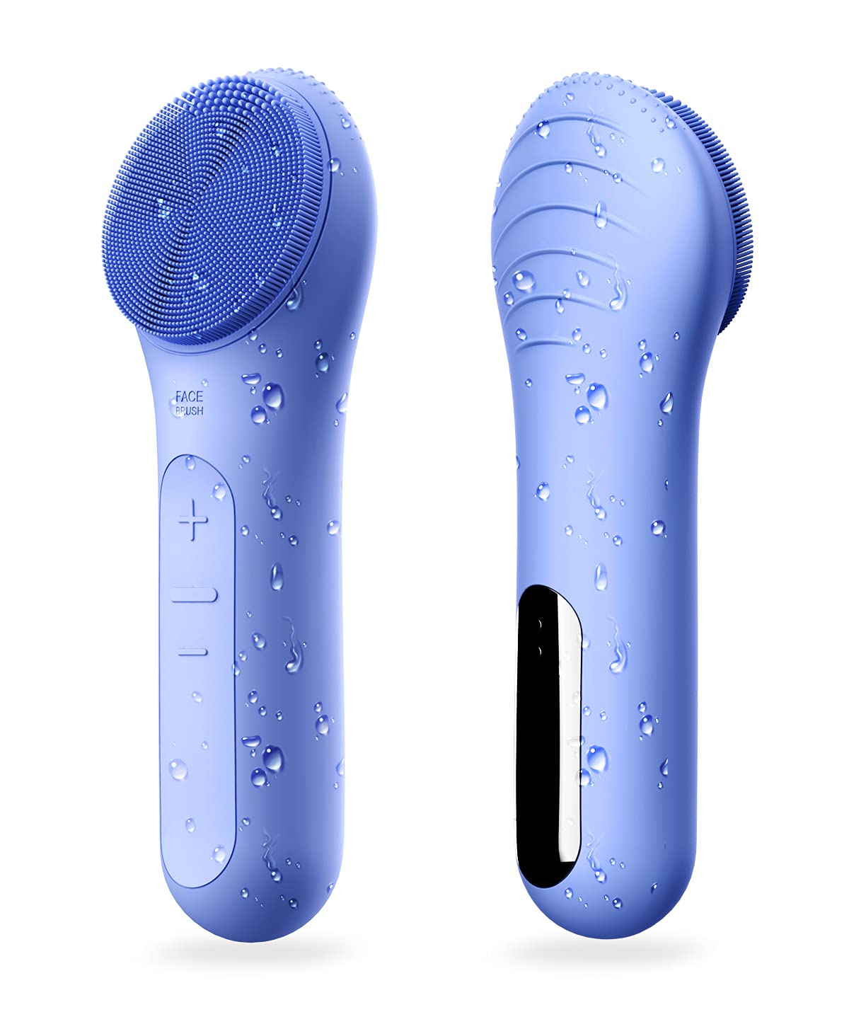 Rechargeable Facial Cleansing Brush, waterproof design, soft silicone, rechargeable battery, deep cleansing features.