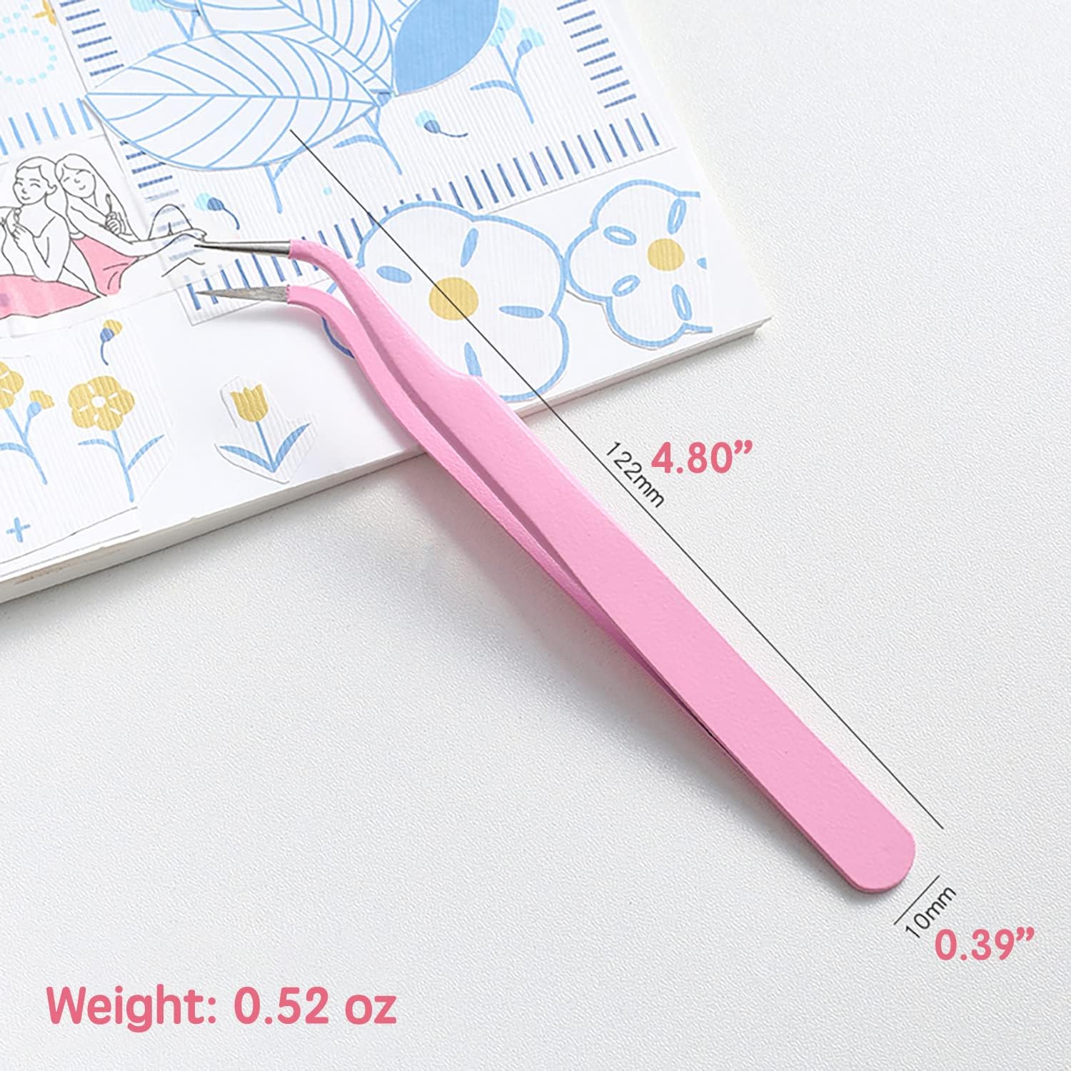 Precision Craft & Beauty Tweezer Set showing pink tweezer design for beauty and crafts.